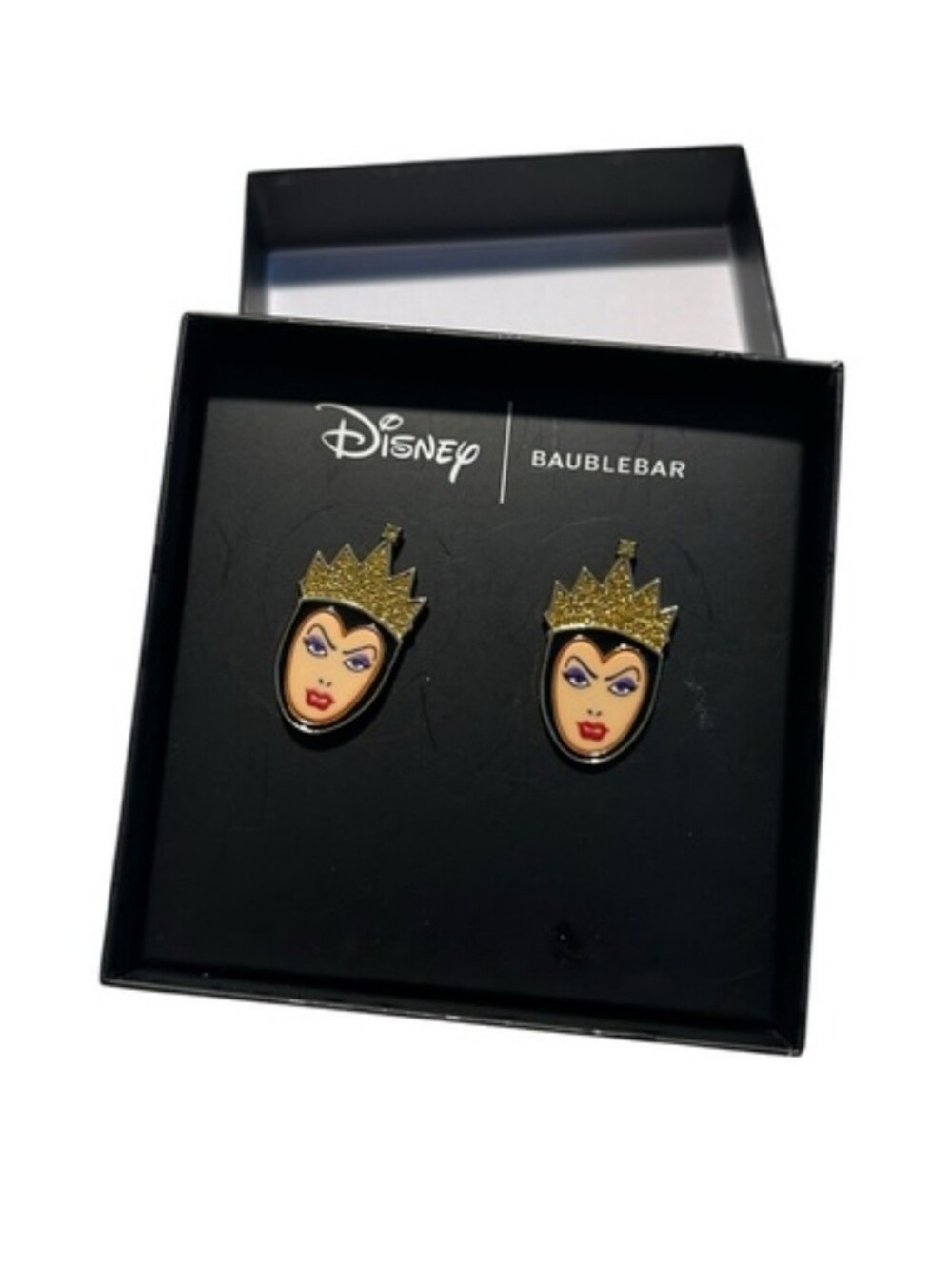 Disney Evil Queen Crown Face Stud Earrings - NIB